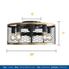 Rustic Remote-Controlled Ceiling Fan with Caged Design