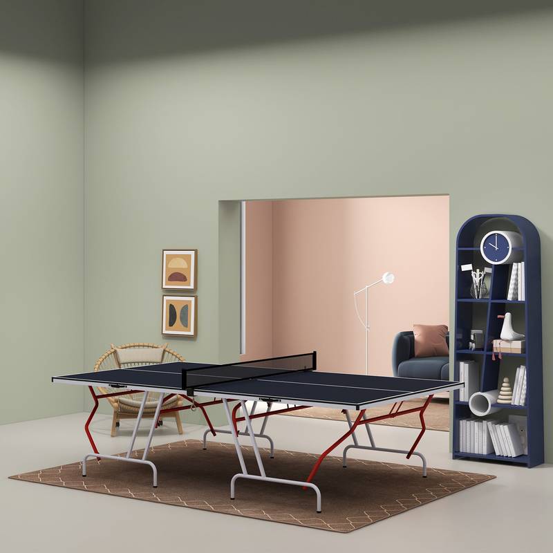 Soozier Portable Ping Pong Set – Foldable Table with Net, Paddles & Balls