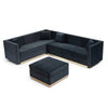 Chic Velvet Corner Sofa with Ottoman & Pillows