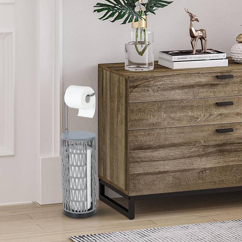Chic Boho Toilet Paper Stand with Storage