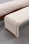 Chic Beige Boucle Ottoman with Gold Legs