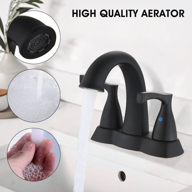 Sleek Matte Black Bathroom Faucet with Pop-Up Drain