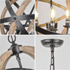 Rustic Farmhouse Chandelier – Adjustable Wood Lighting for Every Room