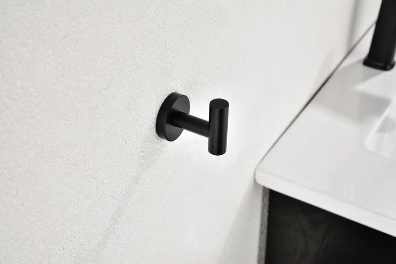 Sleek Black Wall Hooks - No Drill, Stylish & Functional!