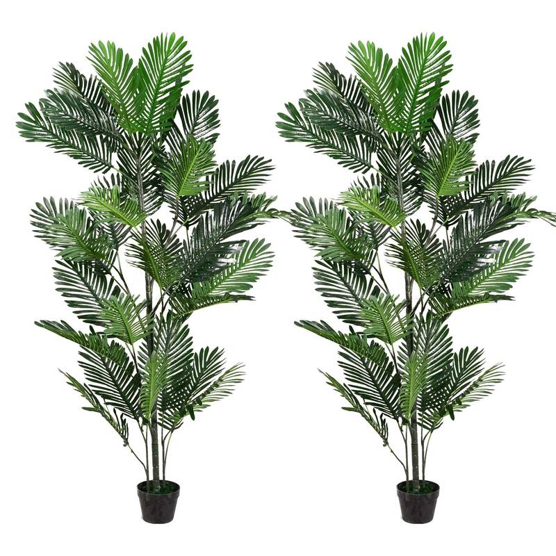 Tropical Oasis Faux Palm Trees - Lifelike Indoor/Outdoor Decor