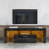 Chic LED TV Stand with Glass Shelves
