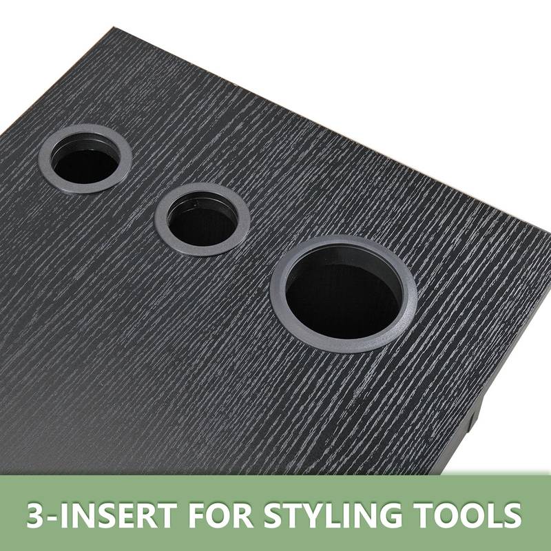 Chic Black Barber Station with Lockable Storage