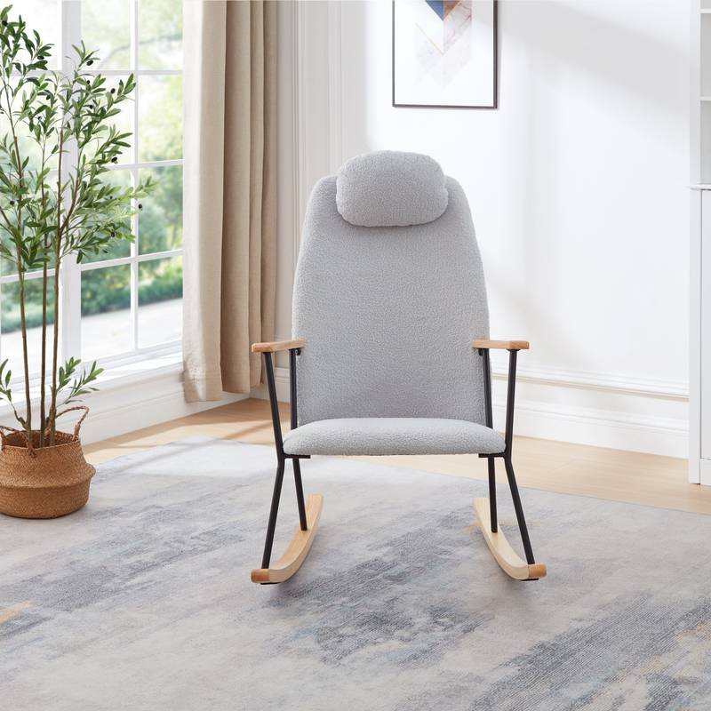 Cozy Rocking Chair with Adjustable Headrest