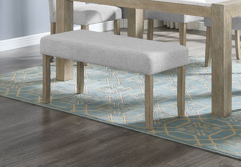 Chic Beige Upholstered Dining Bench