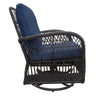 Navy Blue Wicker Rocking Patio Set