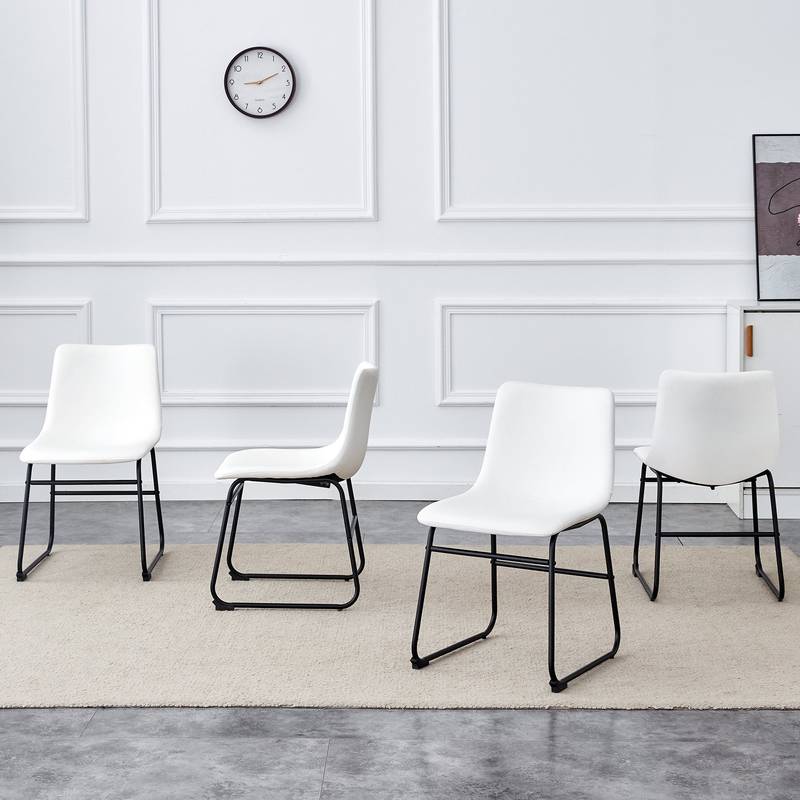 Chic White PU Leather Chair - Perfect for Modern Spaces!