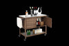 Rolling Rattan Wine Bar Cart - Perfect for Outdoor Parties!