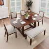 Expandable Cherry Dining Set with Stylish Seating