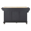 Versatile Kitchen Cart with Rubberwood Top and Ample Storage in Black