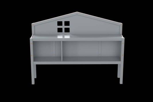 Stylish Montessori Bed Headboard with Storage - Grey