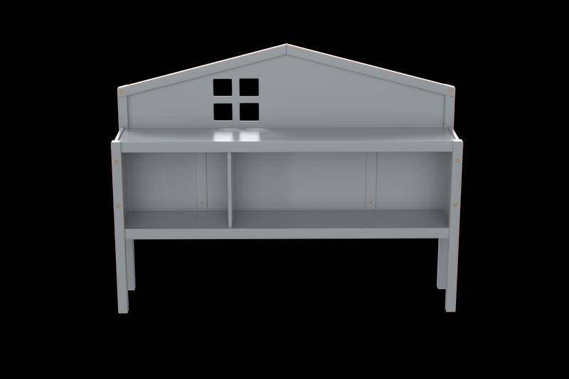 Stylish Montessori Bed Headboard with Storage - Grey