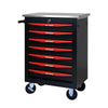 Rolling Tool Cart with Stainless Steel Top - Black & Red