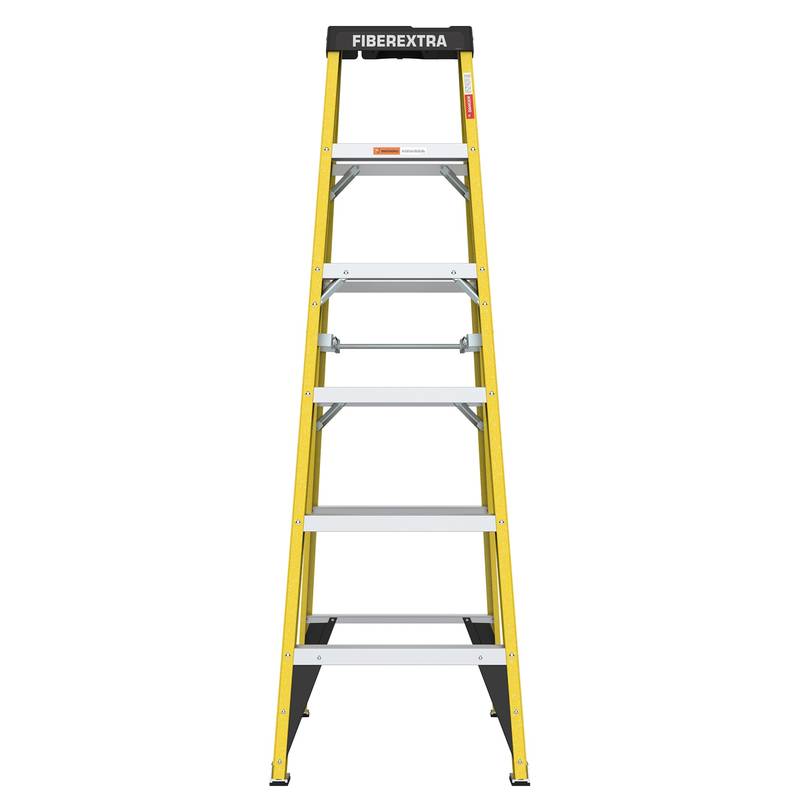 Bright Yellow Fiberglass Step Ladder - Heavy Duty Design