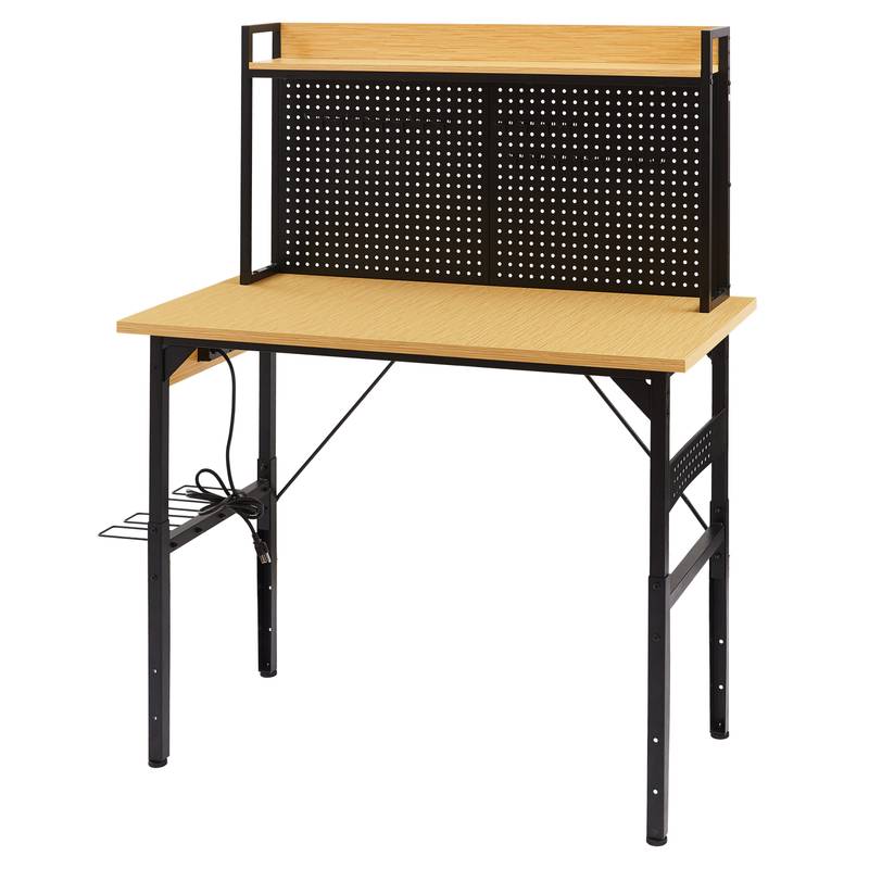 Versatile Rolling Workbench with Pegboard and Outlets