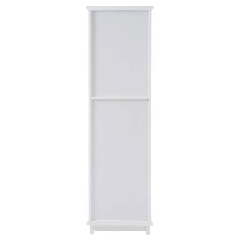 Chic Tall Bathroom Cabinet with Glass Doors & Adjustable Shelves