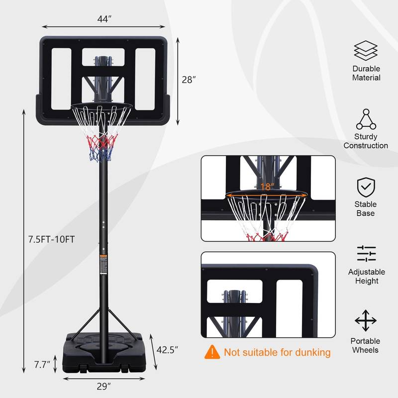 Adjustable Portable Basketball Hoop for All Ages