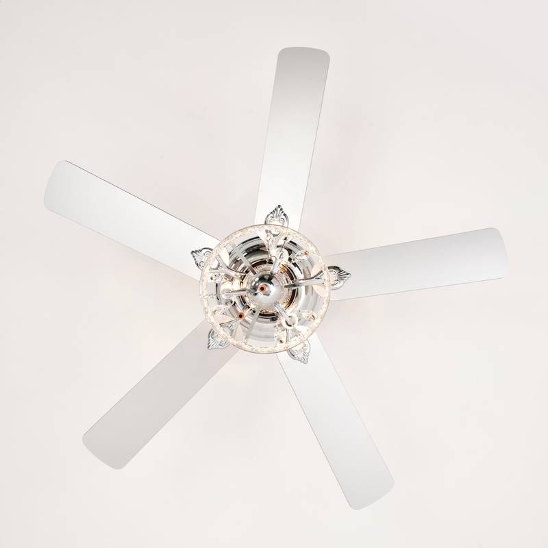 Chic Chrome Ceiling Fan with Pull Chain
