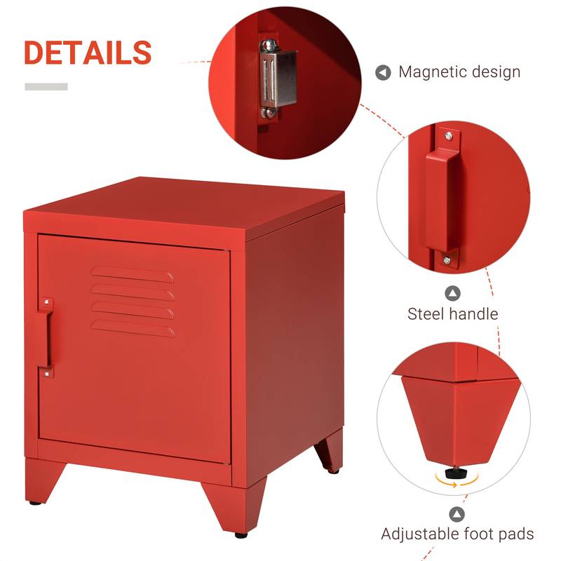 Chic Red Locker End Table