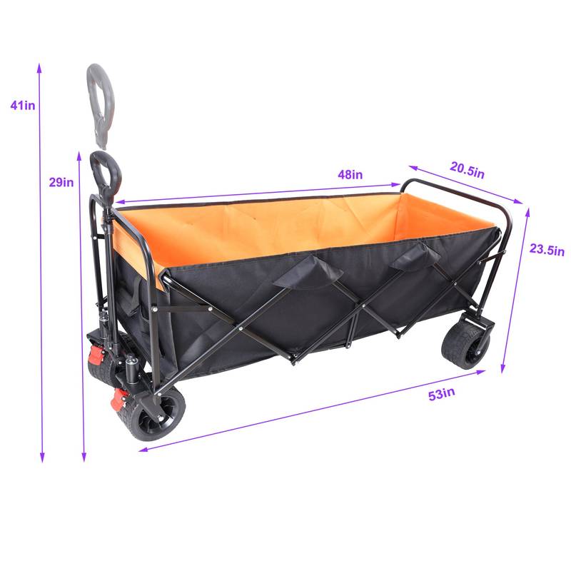 Ultimate Folding Wagon - Garden & Beach Buddy in Black & Orange