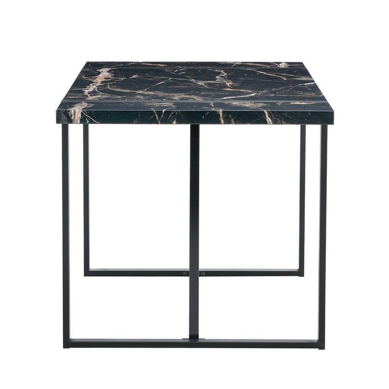 Chic Black Rectangular Dining Table for Gatherings