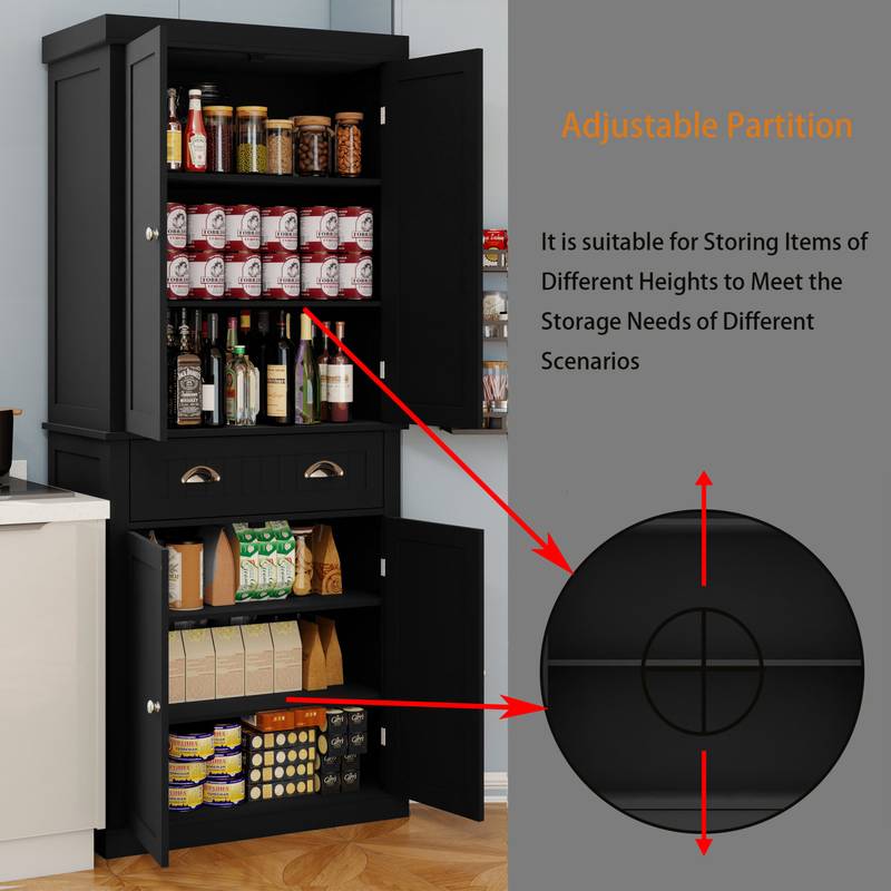 Chic Pantry Cabinet with Custom Shelves