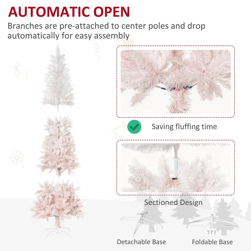 Charming Pink & White Pencil Christmas Tree