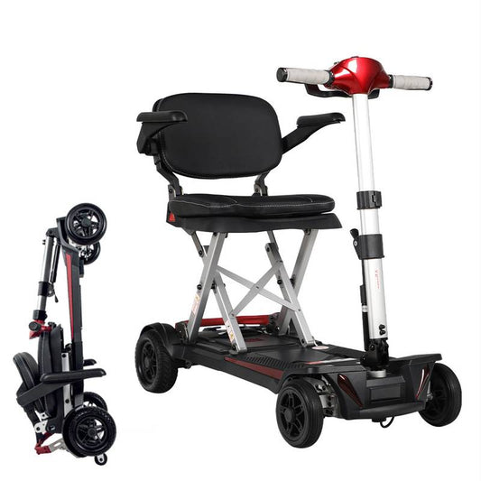 Easy Travel Folding Scooter for Seniors - Red Edition