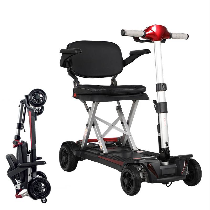 Easy Travel Folding Scooter for Seniors - Red Edition