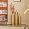 Charming White Metal Vase Trio