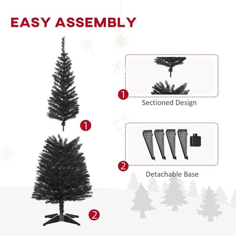 Slim & Stylish Black Pencil Christmas Tree