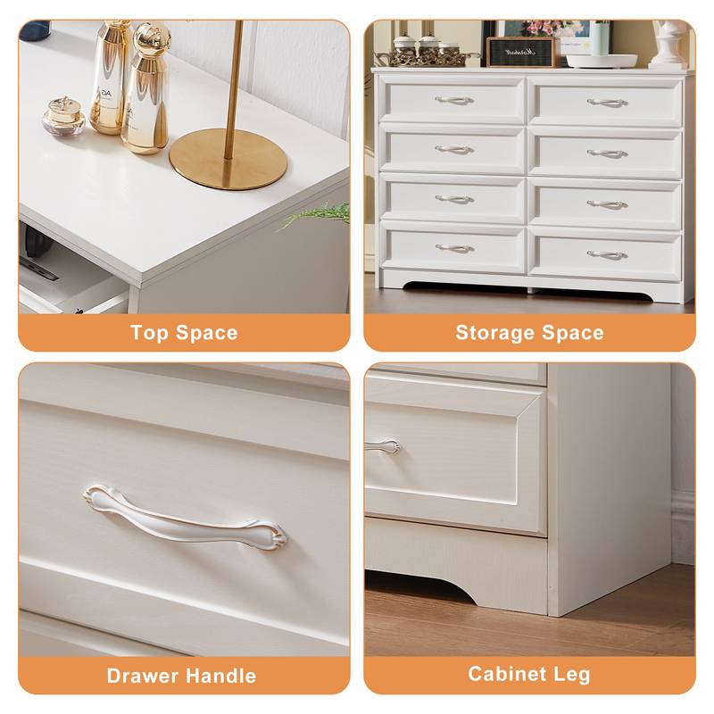 Chic White 3-Drawer Dress Up Chest
