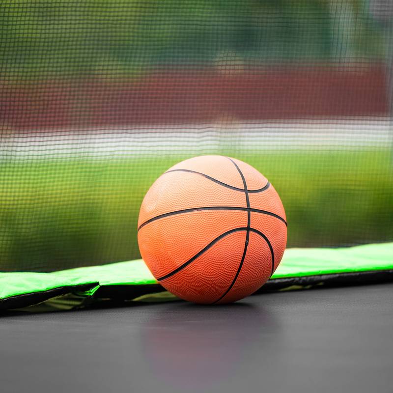 Jump and Score Trampoline Fun with Basketball Hoop and Soccer Goal