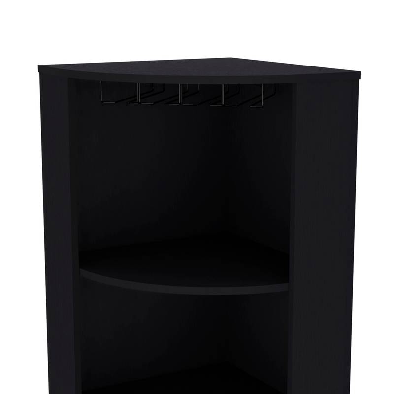 Chic Corner Bar Cabinet with Shelves and Wine Storage