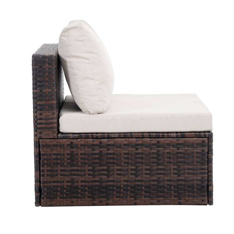 Chic Outdoor Wicker Lounge Set with Glass Table