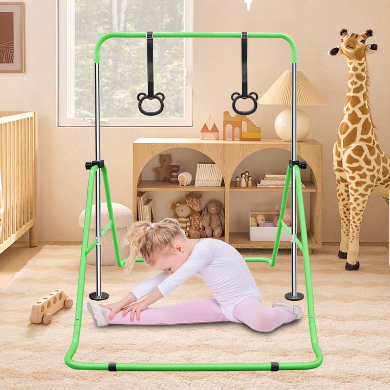 Kid's Adjustable Gym Bar with Fun Bear Rings