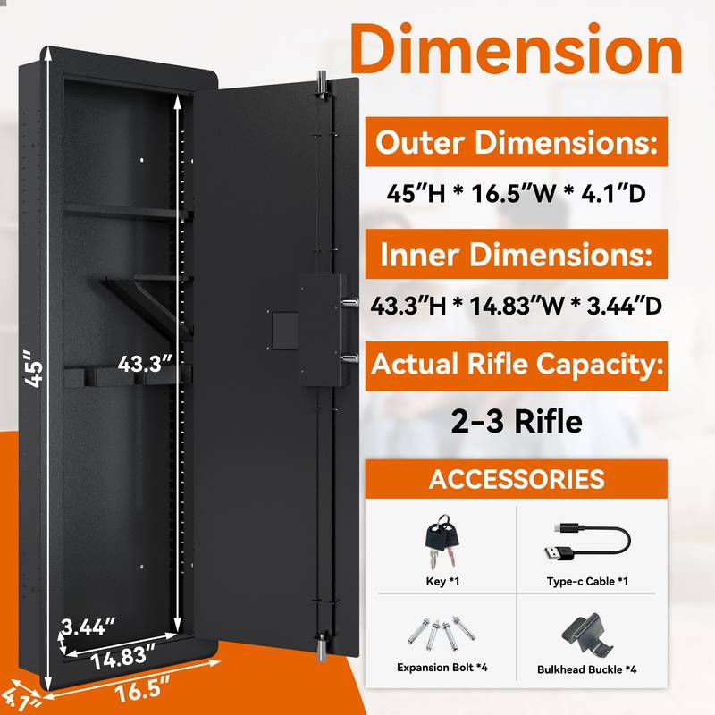 Quick-Access Wall Gun Safe - Secure Your Firearms with Ease!