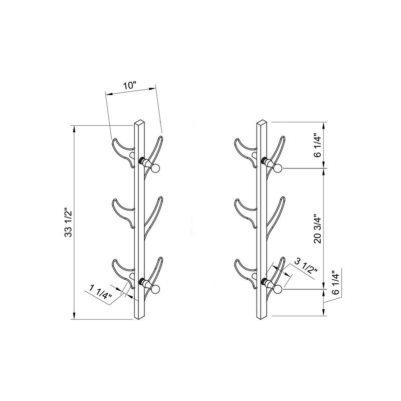 Silver Double-Sided Coat Rack
