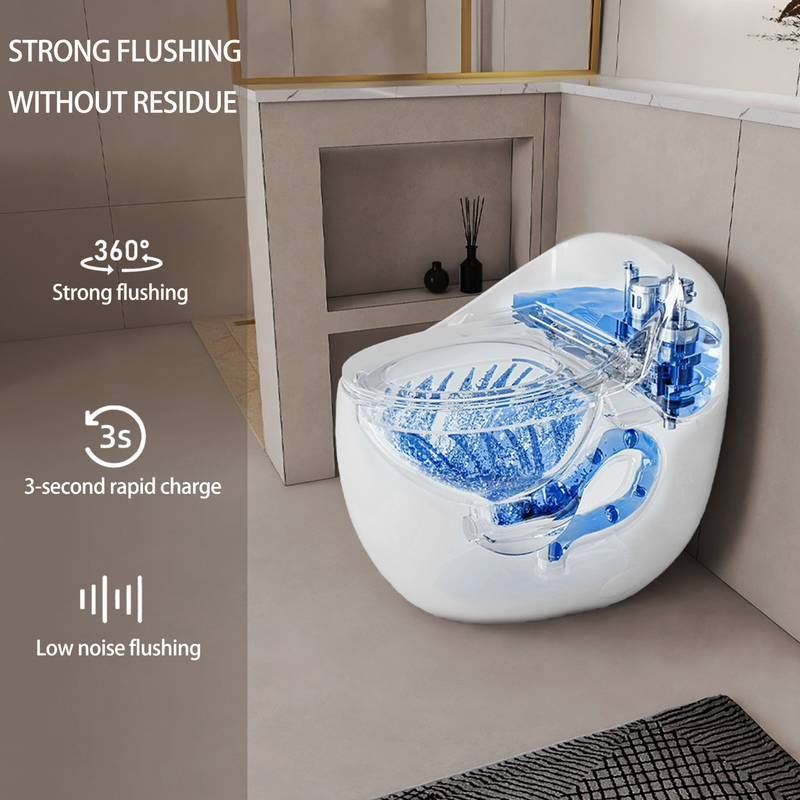 Sleek Egg-Shaped Toilet in Glossy White