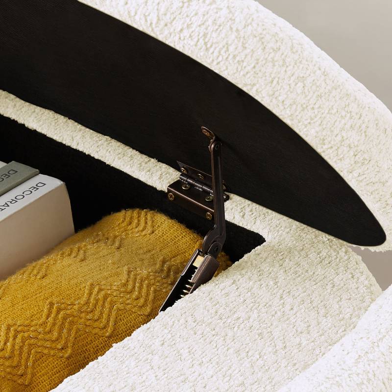 Cozy Cream Storage Ottoman