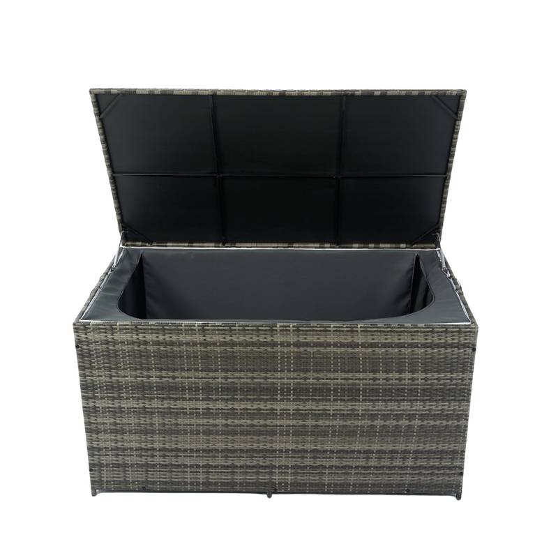 Wicker Patio Storage Box - Stylish Outdoor Organizer for Cushions, Toys, and More!