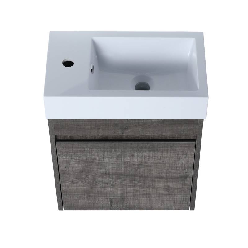Elegant Wall-Mounted Vanity with Soft-Close Cabinet and Sleek Sink