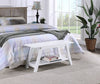 Elyz White Wooden Bench with Shelf