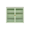 Mint Green Modern Wall Cabinet with Glass Doors
