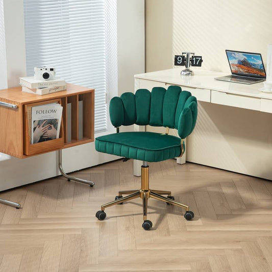 Emerald Velvet Swivel Desk Chair