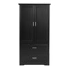 Sleek Black Bathroom Storage Cabinet with Adjustable Shelves